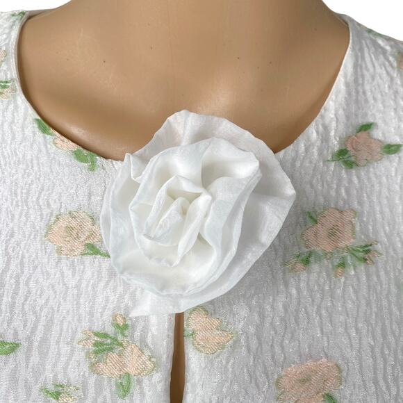 Floral White Midi Dress - Picture 8 of 14